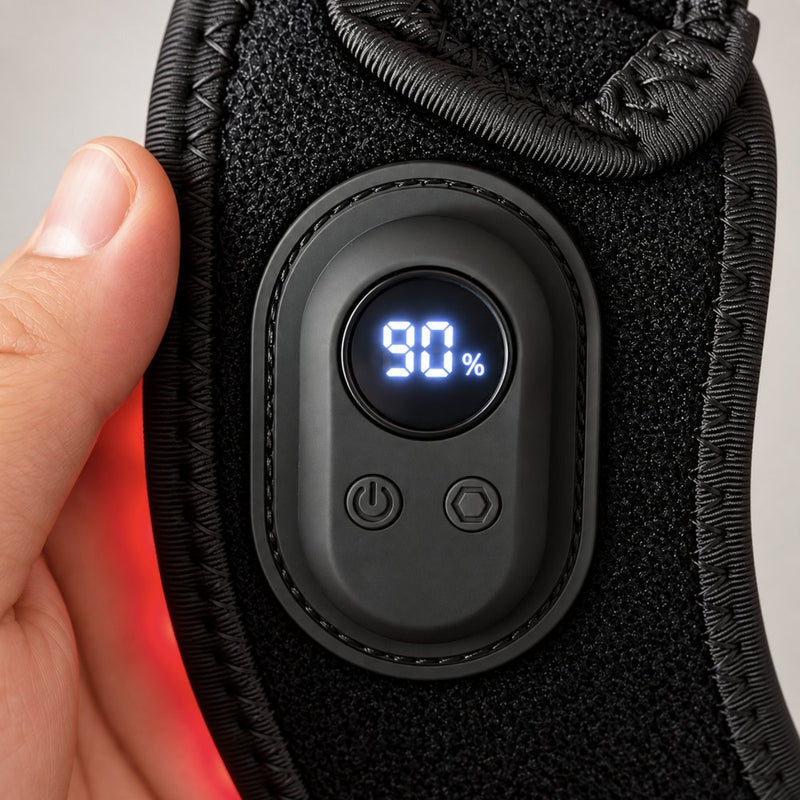 Close-up of the control panel showing 90% battery