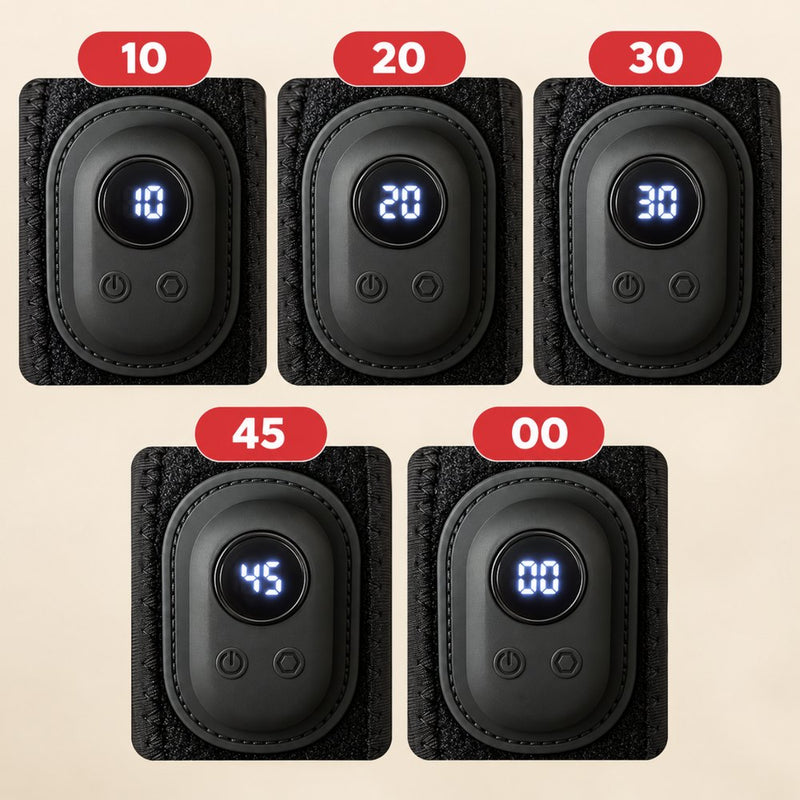 The control panel display showing the 10, 20, 30 and 45-minute timers and continuous mode